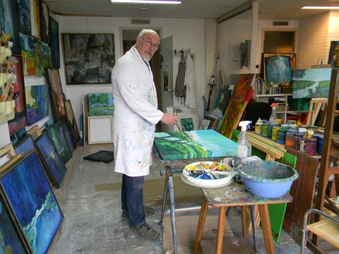 Hans in atelier